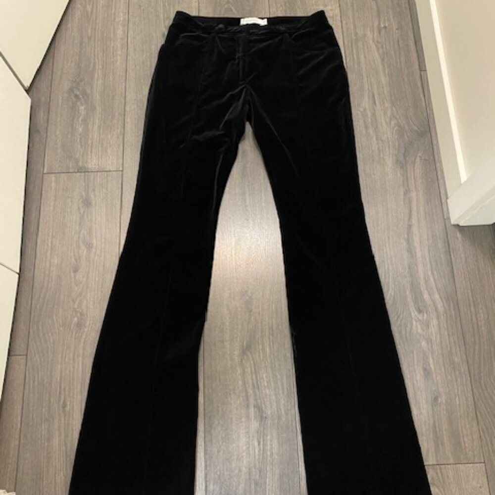 Altuzarra Black Velvet Boot Cut Pants Size 12 NWOT